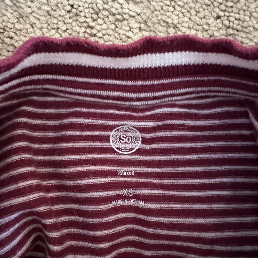 Womens striped cherry top xs - Picture 2 of 2